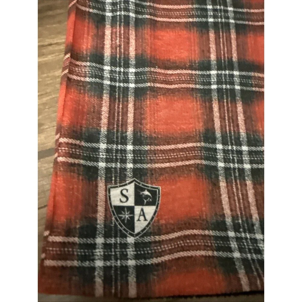 Salt Armour Co. Red Plaid Thermal Fleece Lined Face Mask Ski Buff Neckware